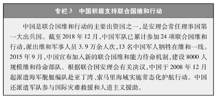 （图表）[新时代的中国与世界白皮书]专栏3 中国积极支持联合国维和行动