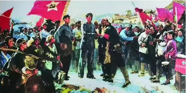 油画红军会师